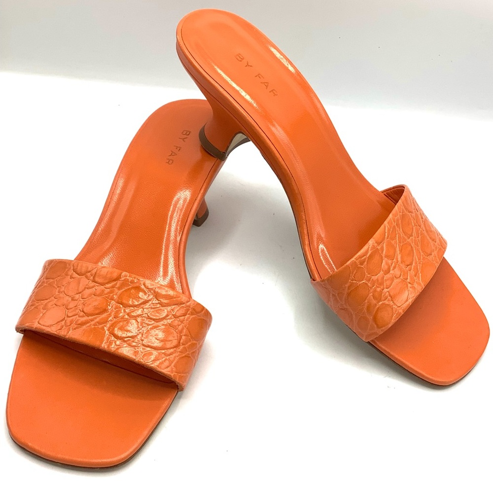 BY FAR Orange Mules
